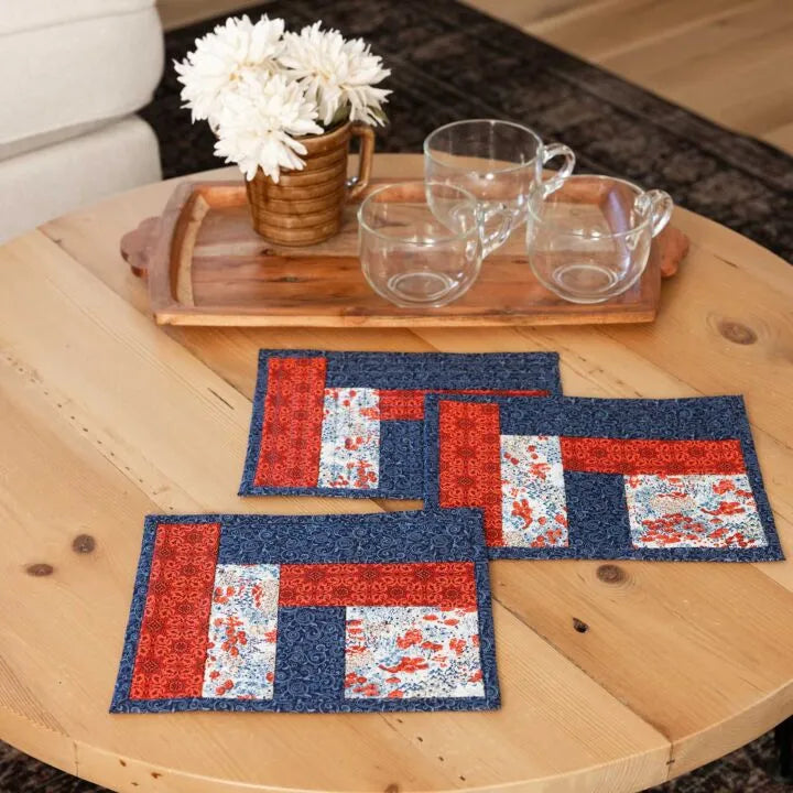 QAYG Log Cabin Mug Mats -- 3 per pack
