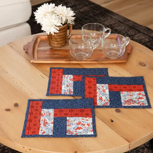 QAYG Log Cabin Mug Mats -- 3 per pack